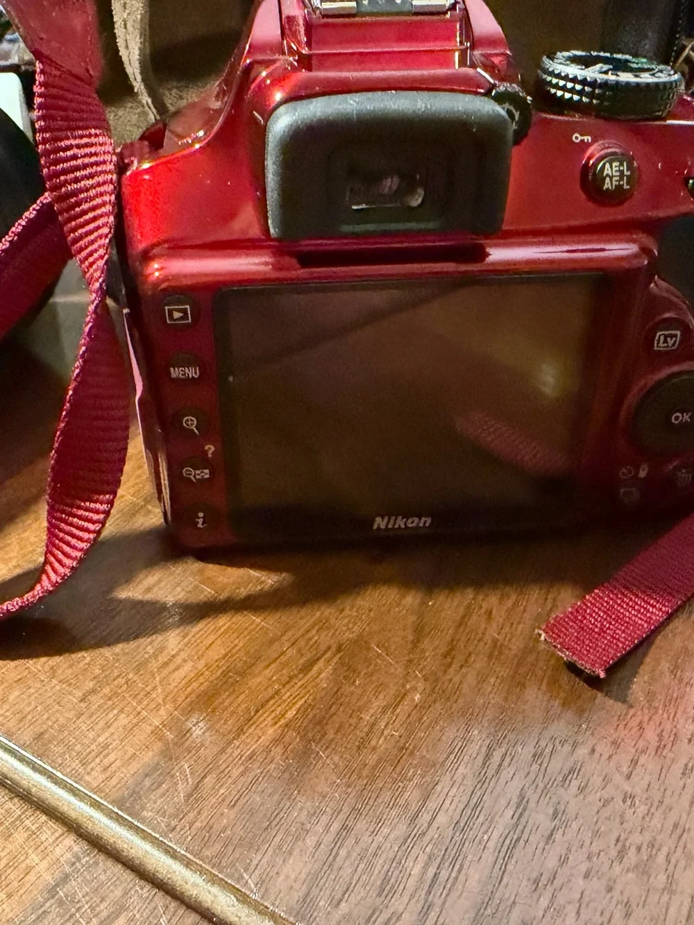 Nikon Red DSLR Camera Body (Nikon D3400 Style)